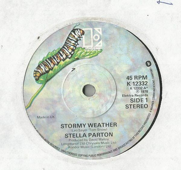 

7-дюймовая пластинка STELLA PARTON Stormy Weather K12332 Elektra 1978 UK CountryFolk Б/у