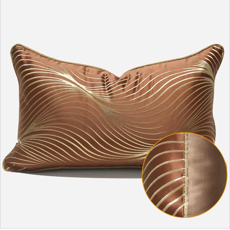 Geometrische Kissenhülle in Gold-Kaffee: Moderne luxuriöse abstrakte Kissenhülle für Sofa und Wohnzimmer