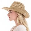 Panama Pure Handmade Straw Hat Women's Casual Flat-brimmed Straw Hats Camping Casual Versatile Outdoor Sun Hats Beach Hat