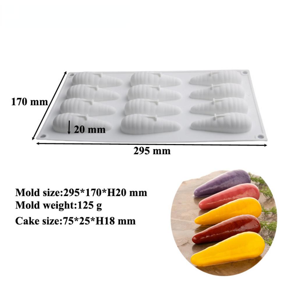 12 Carrot Rabbit Mousse Cake Molds for Easter Dessert Baking