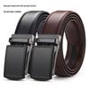Men's Casual Anti-Pull 3.5 Automatic Buckle Two-Layer Cowhide Belt