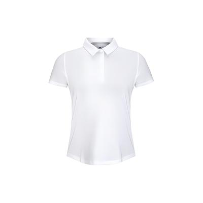 Solid Color Casual Slim Fit Polo Shirt Women Tops White 1383612-100