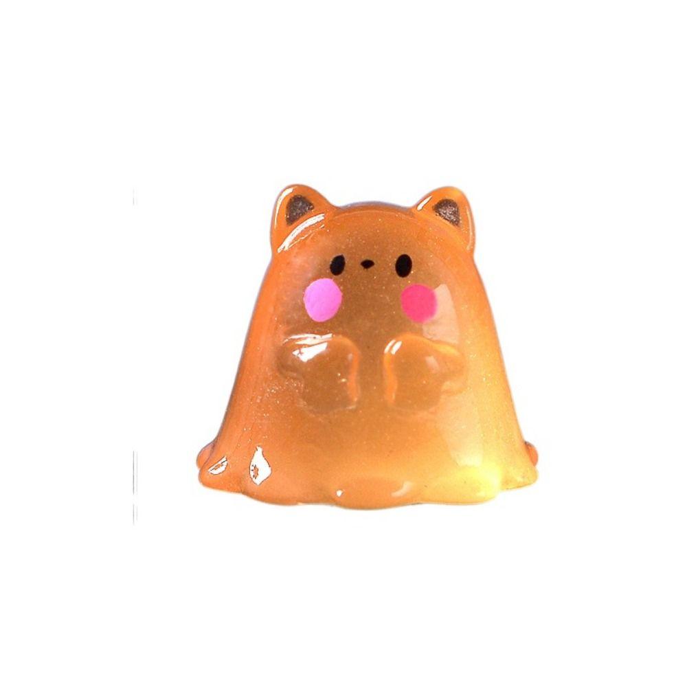 Cute Luminous Rabbit Micro Ornaments Cartoon Ghost Pig Miniature Figurine  Car Accessories
