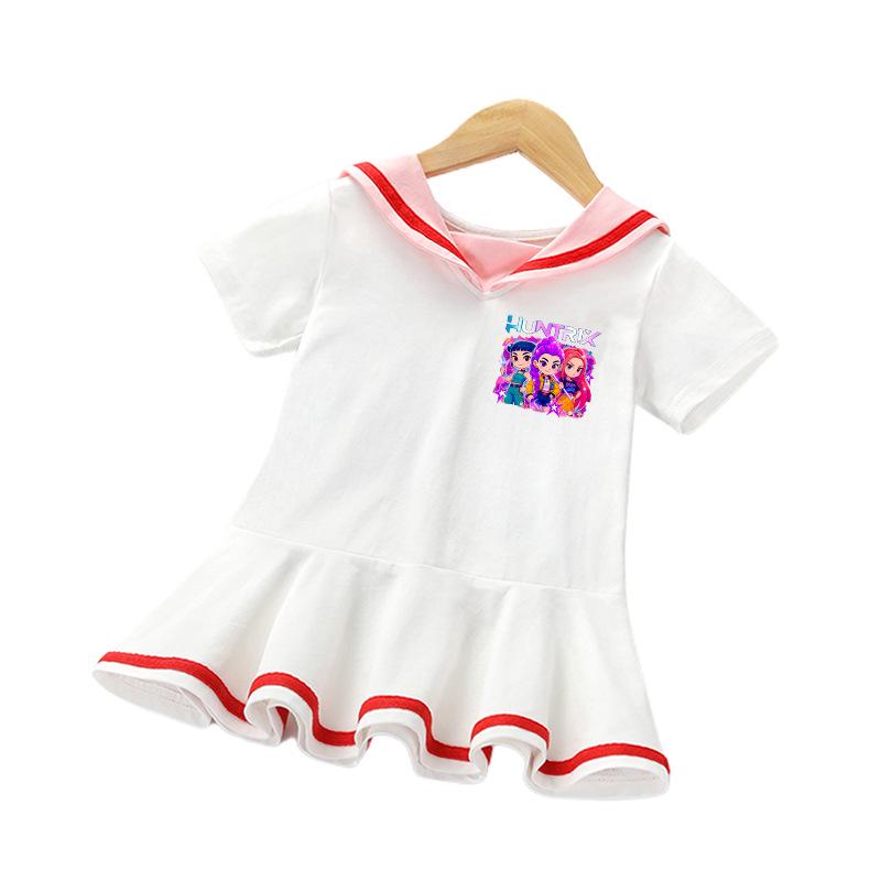 Kpop Monster Hunter Witch Academy Style Long Sleeve Pleated Dress for Children