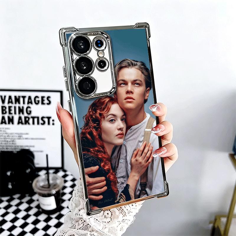 

Titanic Movie Rose Jack Plating Phone Case For Samsung Galaxy S24 S25 FE S26 Edge S23 Ultra S22 S21 Plus S20 Anti-Fall Airabag C Samsung S26 Edge