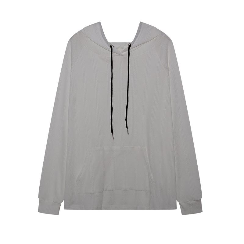 Women's Autumn and Winter Solid Color Casual Loose Hooded Sweatshirt