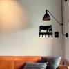 1pc Cow and Calf Cattle Farm Key Rack Holder - Small 6 Inch Wide Metal Wall Art Wall-mounted Hooks Key Holder Coat Rack