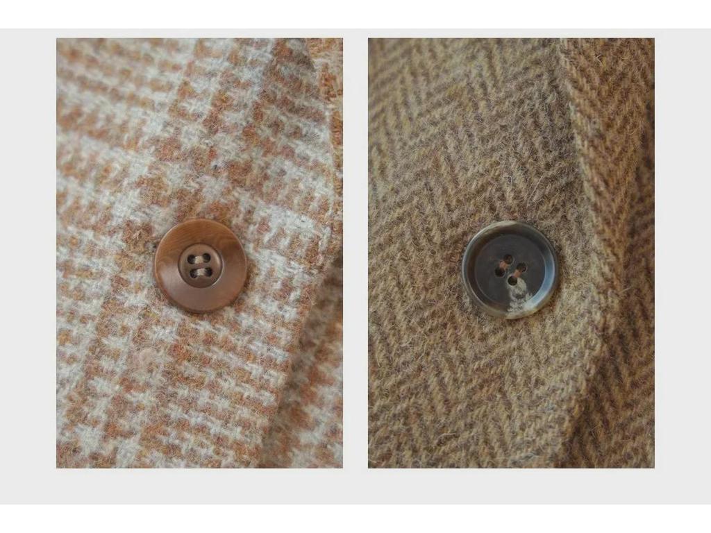 Wool Vintage Tweed British Casual Suit Jacket for Women