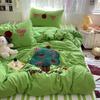Sleeping grid A-class washed cotton towel embroidery four piece set