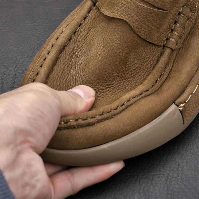 Breathable and Comfortable for Lazy People The Toe Layer Is Made of Cowhide and The British Business Low Top Shoes Are Thick Soled Men's Shoes