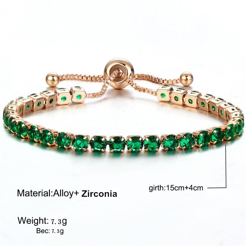 Stylish Stylish Zircon Crystal Cubic Zirconia Tennis Women Bracelets Gold Color Color Chain Shiny Charm Bracelets Armbanden Voor Vrouwen Bijou