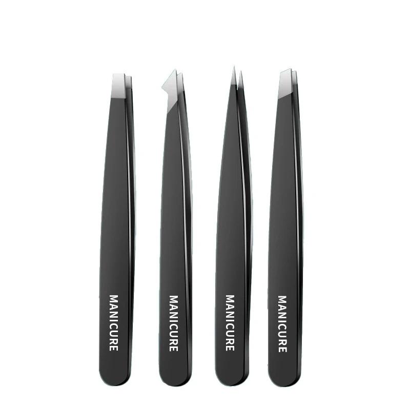 Eyebrow ClipStainless Steel Tweezer Set Ultra-Precise Slant Pointed Flat & Angled Tips for Effortless Eyebrow Shaping Splinter