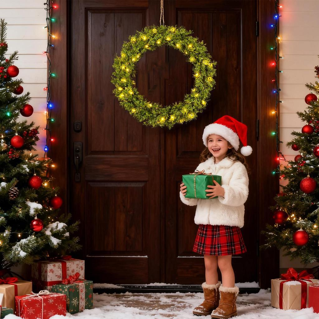 Christmas Vine Garland Hangable Festive Ornament Christmas Decor Flower Vine Garland For Window Fence Porch Arch Mantel