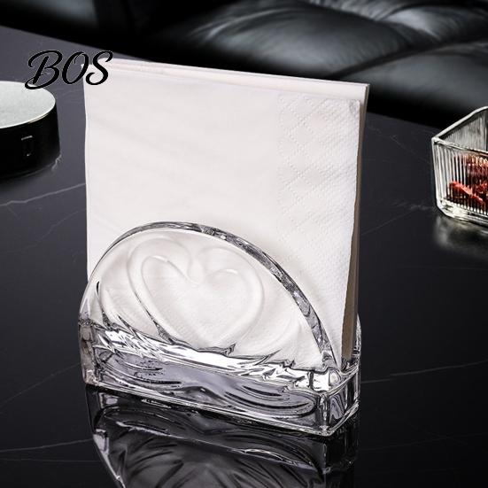 Büro Schreibtisch-Organizer Taschentuchhalter, Kristallglas Moderner Stil, Langlebiger Kratzfester Geprägter Textur Servietten-Spender-Organizer, für Restaurant