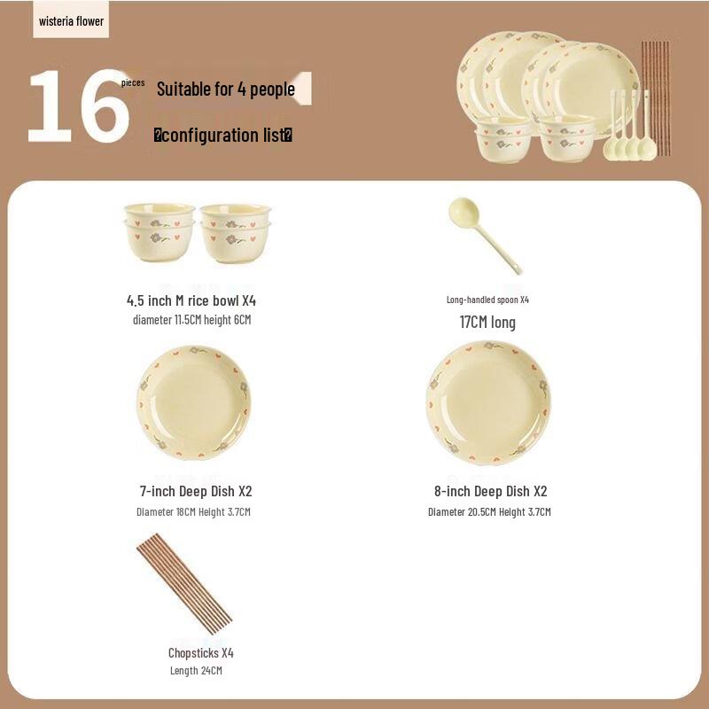 

Yuyi Angel Wisteria Ceramic Dinnerware Set