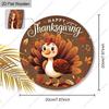 Happy Thanksgiving Turkey Round Wooden Hanging Sign, Autumn Door Wall Decor