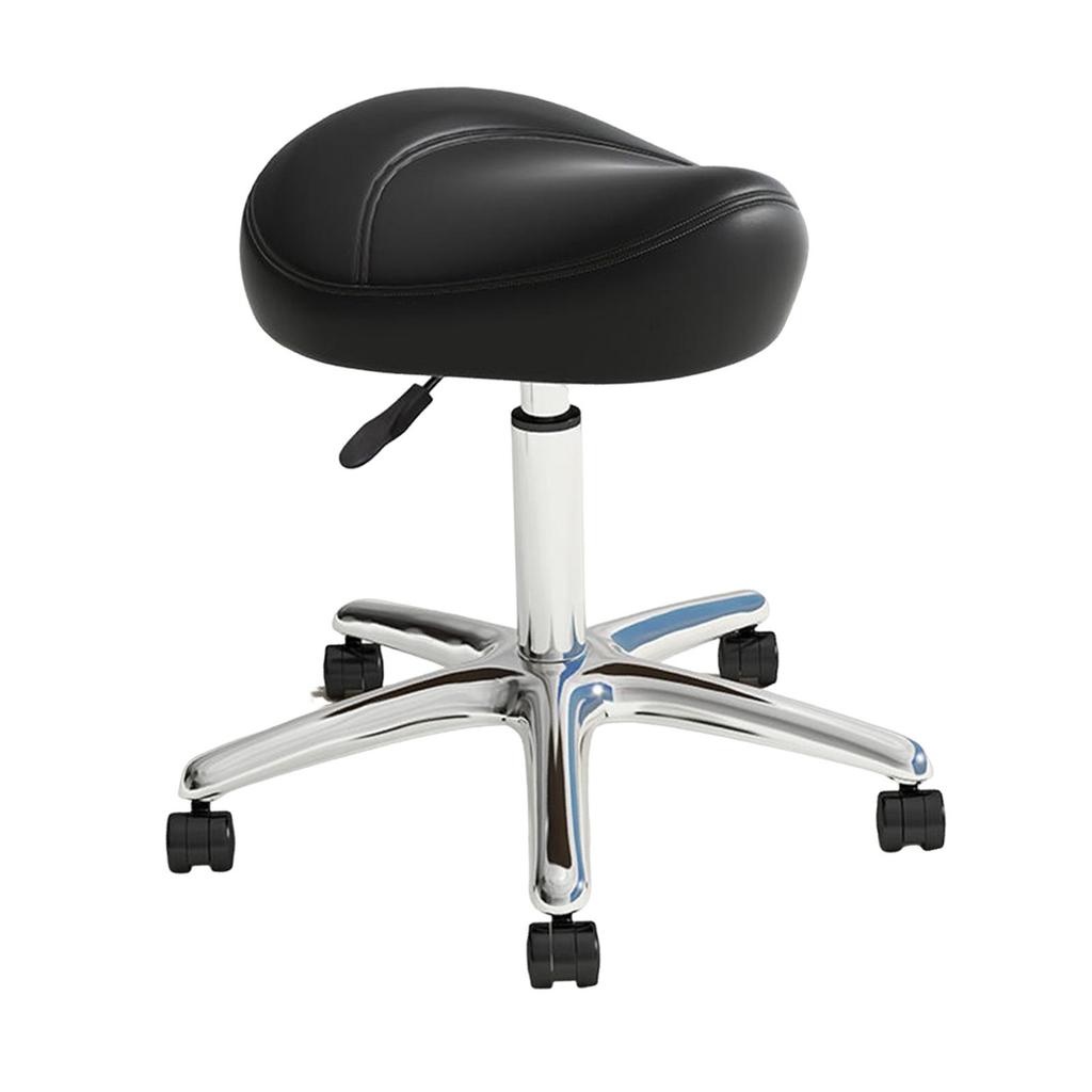 Heavy Duty Swivel Rolling Stool PU Leather Adjustable Chair for Studio Massage Bar Salon Work Station