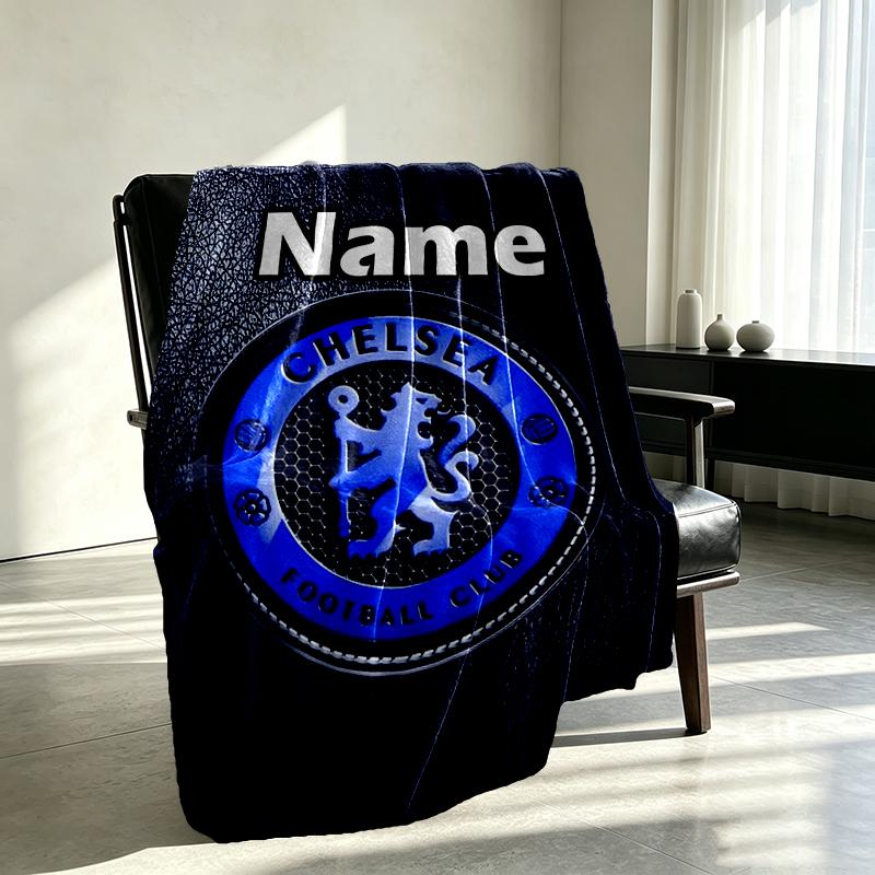 Custom Name Personalized Chelsea F.C Print Blankets, Home Decor, Bedroom, Sofa, Camping, Couch, Gifts for Birthday Christmas