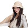 French Romantic Floral Wool Fedora: Women's Autumn/Winter Elegant Small Face Lampshade Socialite Bucket Hat.