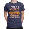Men's T-Shirts I Feed Cute Pumpkins Novelty Cotton Tees Short Sleeve Halloween T Shirts Round Collar Clothes Printed