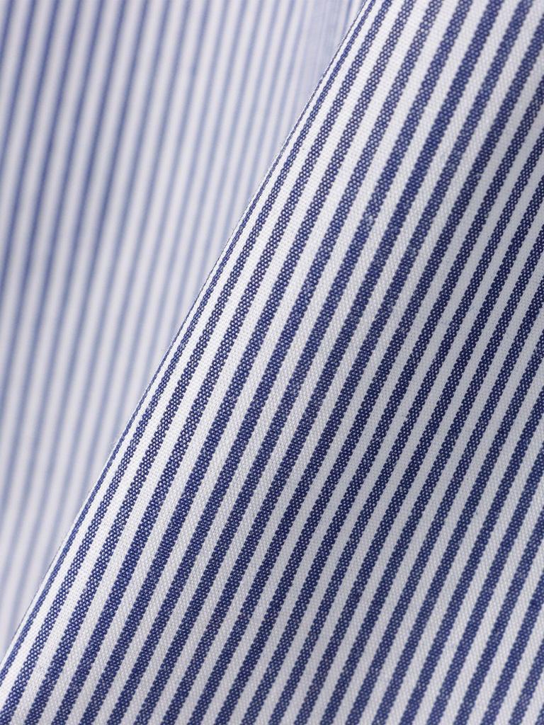 Beams Heart Stripe Blouse with Voluminous One Size Women's S/S Sleeves,
