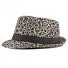 Autumn Winter Women's Fashion Top Hat Sexy Fashion Jazz Hat British Retro Gentleman Hat Men Leopard Animal Fedoras Top Party Hat