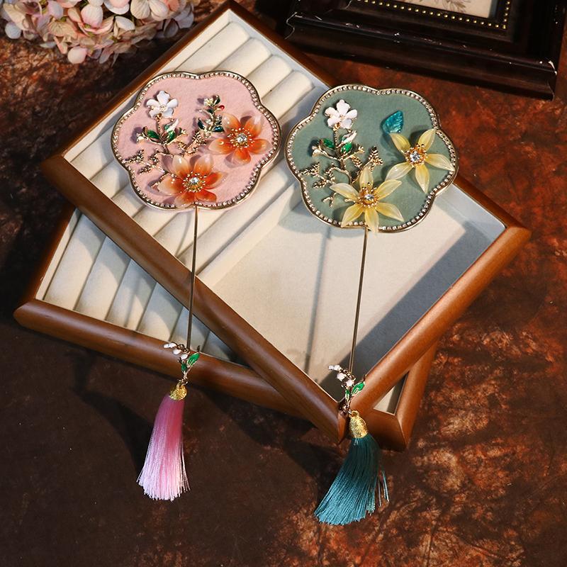 Bride Wedding Handheld Group Fan Handmade Chinese Vintage Flower Fan Pography Props Chinese Wedding Po Mini Group Fan