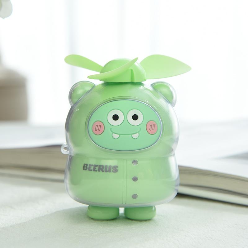 

Креативный мультяшный милый ручной мини-вентилятор с USB-зарядкой, настольный, для студентов, офиса, дома, для путешествий на открытом воздухе зелёный