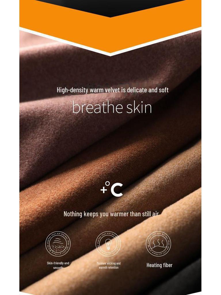 Unisex Slim Fit Half Turtleneck Fleece Long-Sleeve Shirt for Autumn and Winter