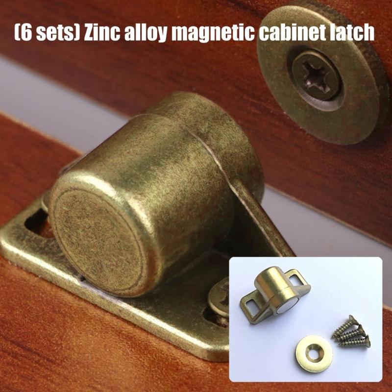 6er-Pack Langlebige Magnetische Türstopper Zinklegierungen Türstopper für Dauerhaften Einsatz an Schränken Schubladen und Kleiderschränken