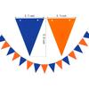 GAKA 20 Feet Double Sided Blue and Orange Paper Triangle Flags Bunting Pennant Banner for Birthday Party, Wedding,Graduation Party Decoration
