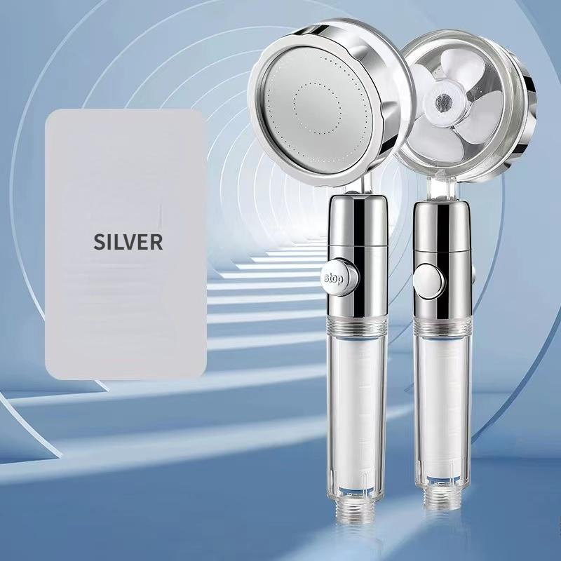 Propeller Bathroom Shower Head Rainfall High Preassure Water Saving Shower Accessary Pressurized Nozzle Universal Adaptation