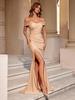 Elegante Vestido de Noche Adelgazante – Sexy Abertura Estilo Socialité para Mujer
