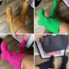 Fashion Sock Boots  New Women Knee High Knitted Pointed Toe High Heel Long Boots Breathable Lady Shoes Keep Warm Fashion Botas Mujer