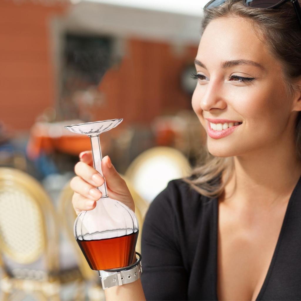 Stielgläser 14 oz Kreative Umgedrehte Becher Stielgläser Umgedrehte Trinkgefäße für Männer Frauen Küche Bar Geburtstag