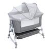 Bedside Crib Baby Crib, 3 In 1 Bassinet with Large Curvature Cradle, Foldable Height Adjustable Bassinet, Movable Beside Mosquito Net (Grey)