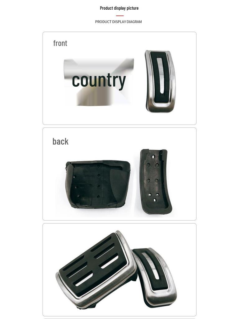 VW Bora Non-slip Decorative Pedal Set – Throttle, Brake & Rest