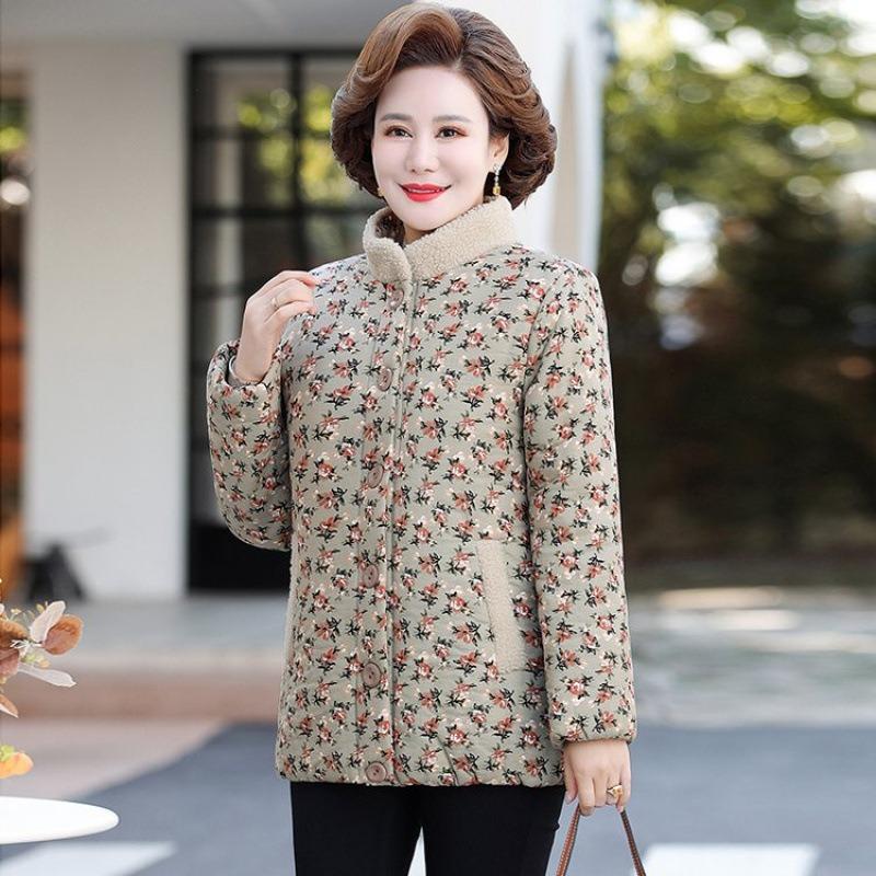 Padded clothes women's winter clothes velvet new coat padded clothes floral versatile thickened padded jacket