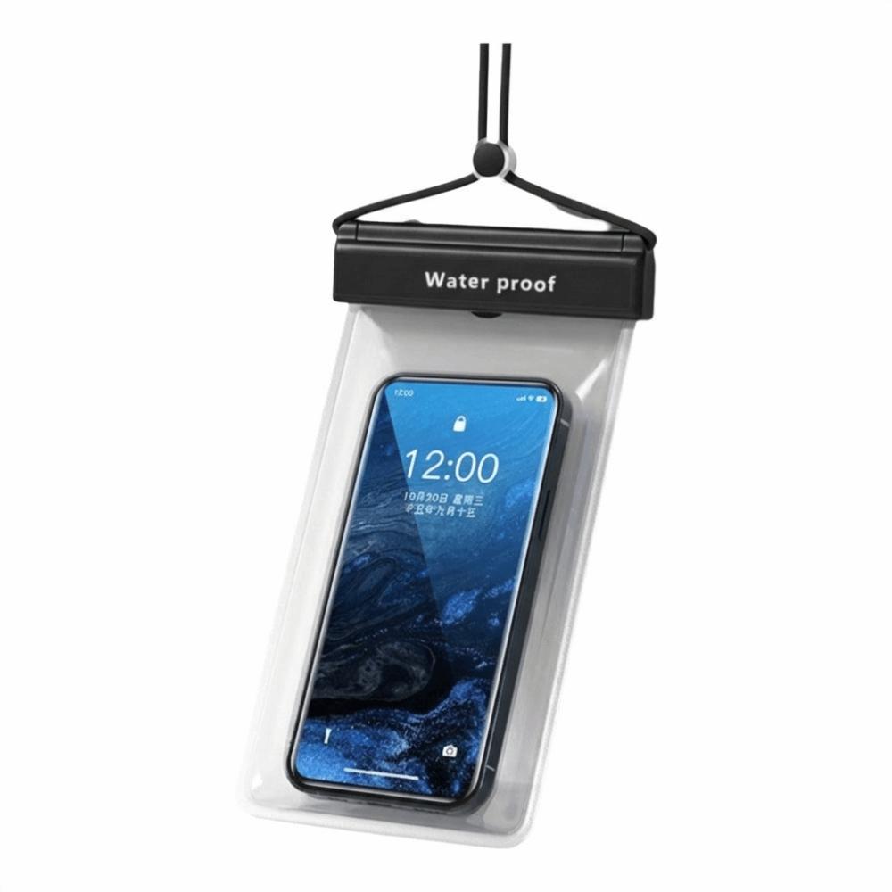 

Touch Screen Waterproof Phone Bag Hanging Rope Solid Color Floating Phone Dry Cover with Lanyard Underwater Dry чорний