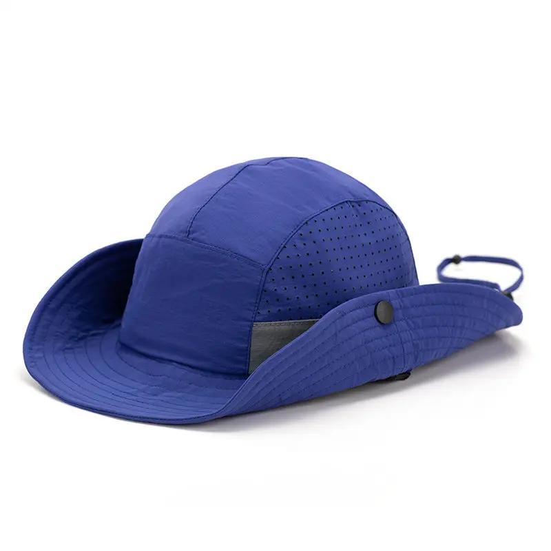 

LDSLYJR Four Seasons Polyester Solid Bucket Hat Fisherman Hat Outdoor Travel Hat Sun Cap Hats for Men and Women 214 небо синє кольору