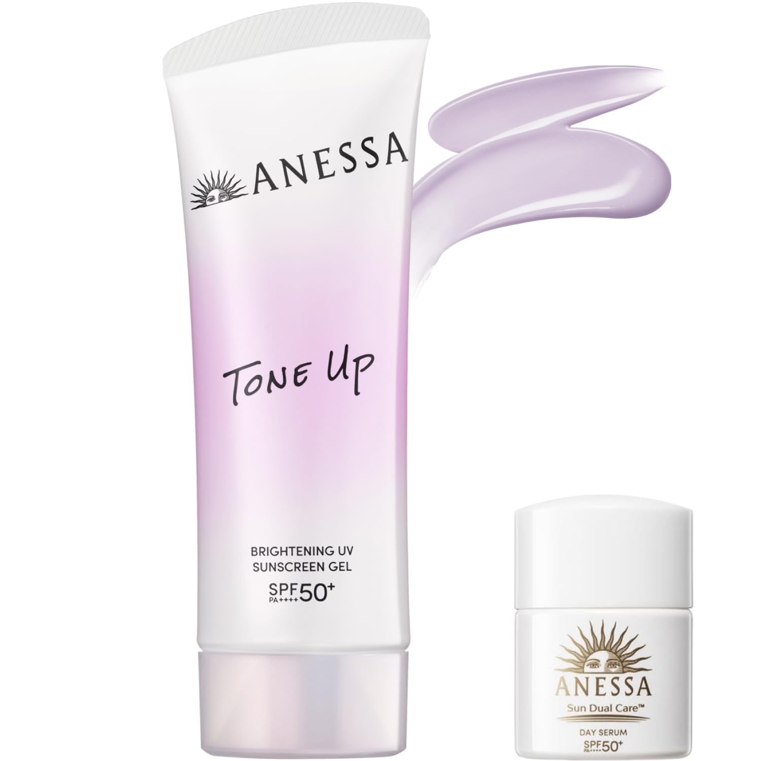 ANESSA Пробный набор Осветляющий УФ-гель NA 90 г В комплекте Маленький дневной сыворотка Солнцезащитный крем Гель-тип Белый цветочный аромат УФ-защита Осветление УФ-вода