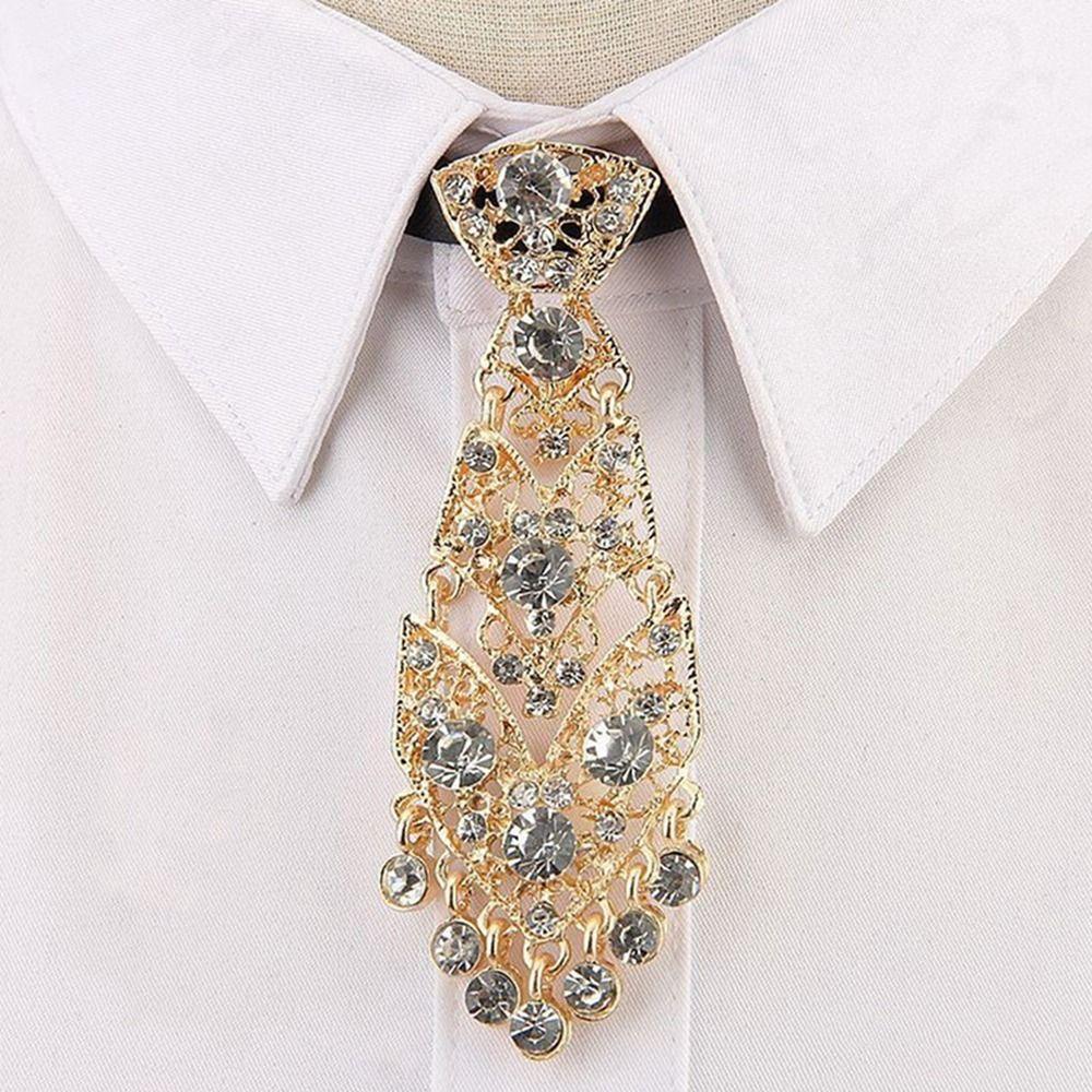 Style Suit Accessories Men Ties Metal Rhinestone Necktie Formal Business Ties Women Necktie