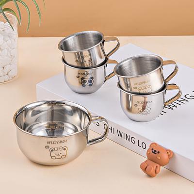 70/200ML Mini Tasse à Boire pour Enfants avec Poignée Tasses en Acier Inoxydable 304 Thermos Anti-Brûlure&Anti-Chute Mug à Lait et Café N