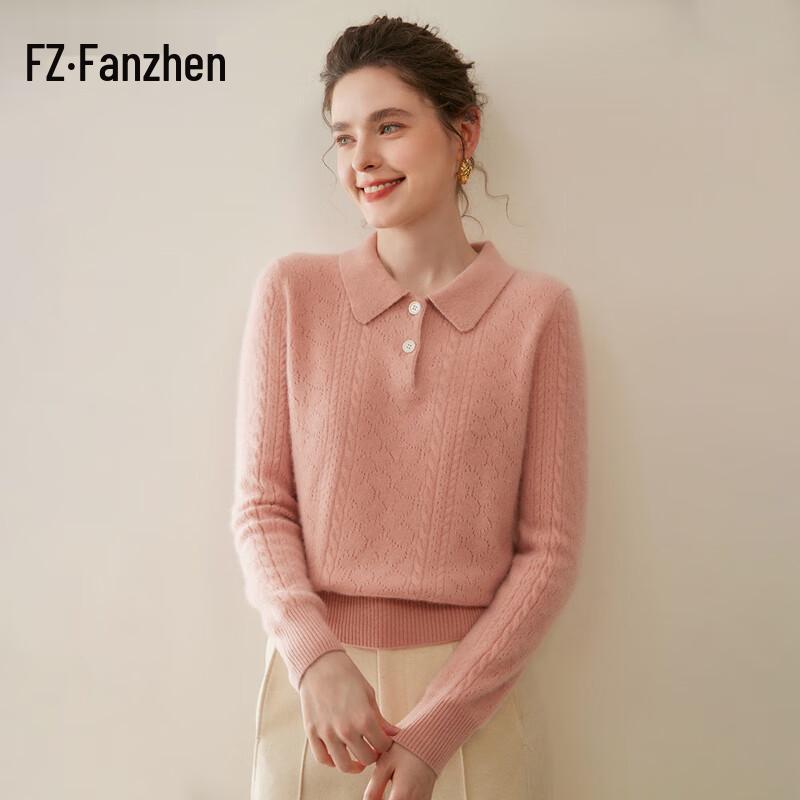 

Women s 100% Cashmere Polo Neck Sweater L