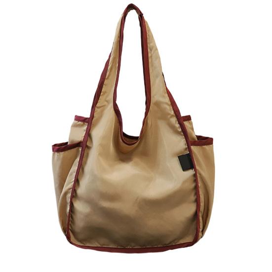 Handbag Foldable Large Capacity Tote Bag Washable Reusable Shopping Bag Casual Style Shoulder Bag for Household