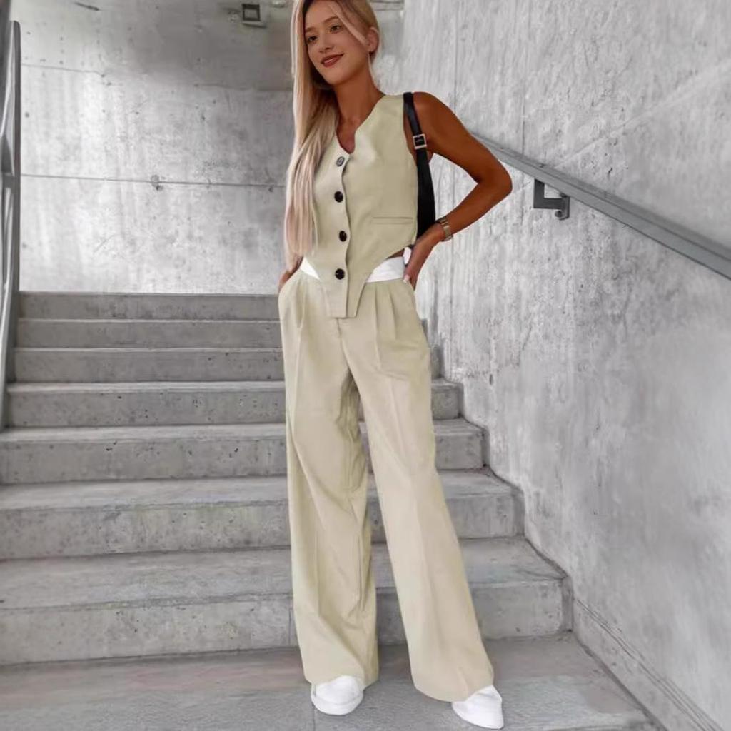 2024 Women's Cross-Border Fashion Vest & Casual Set