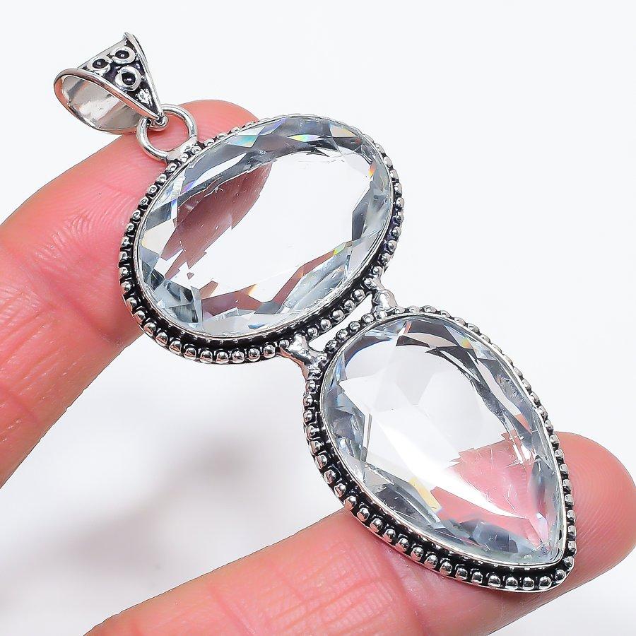 

Natural White Topaz Gemstone 925 Sterling Silver Jewelry Pendant 2.99 e8i49