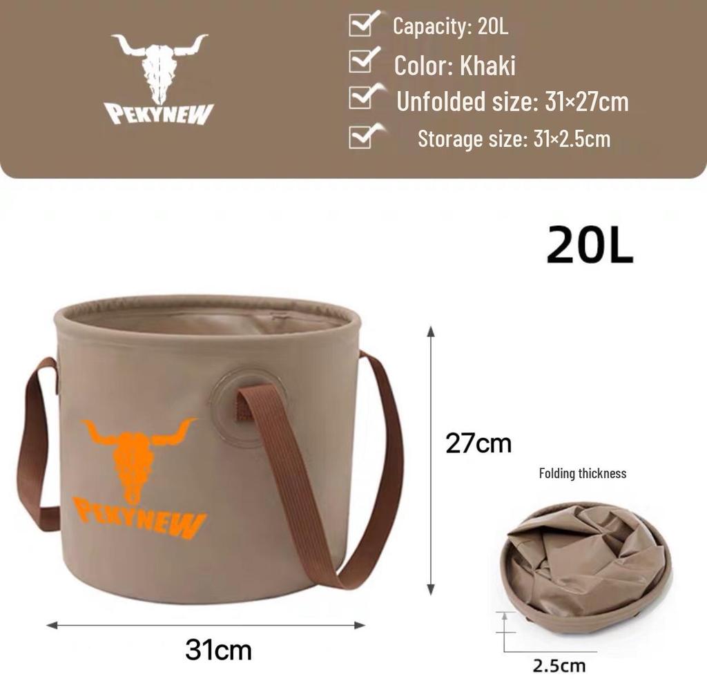 Mingtu Portable Foldable Outdoor Washbasin & Water Bucket for Camping, Travel, and Fishing