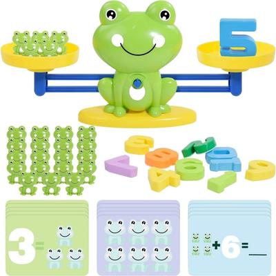 Frog Balance Scale Toy, Number Counting Blocks Games, Montessori Math Games for Kids, Preschool Kindergarten Learning Gift