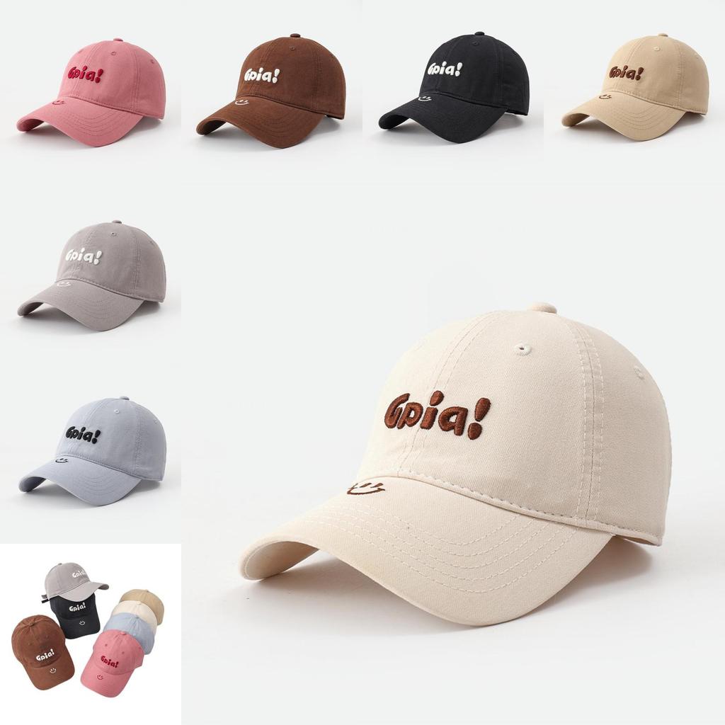 Cotton Baseball Cap With Embroidered Letters Sun Protection For Adults